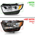 Halogen Chrome Headlight for Ford Edge (2015–2018) - Left Driver Side