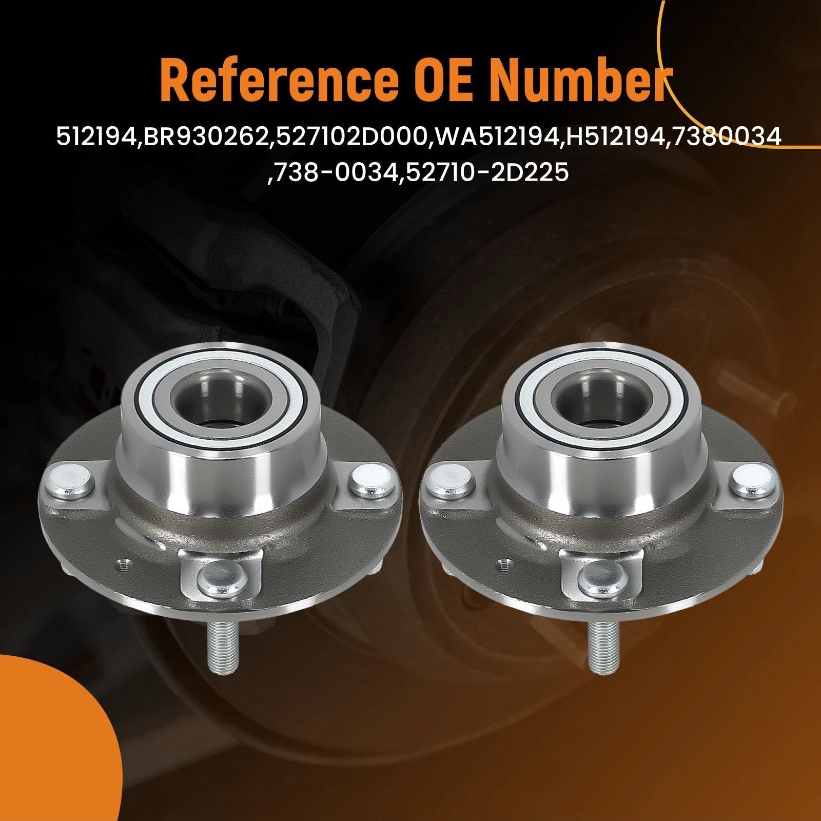 2X Rear Wheel Hub Assembly for Kia Spectra/Spectra5 (2005-2009)
