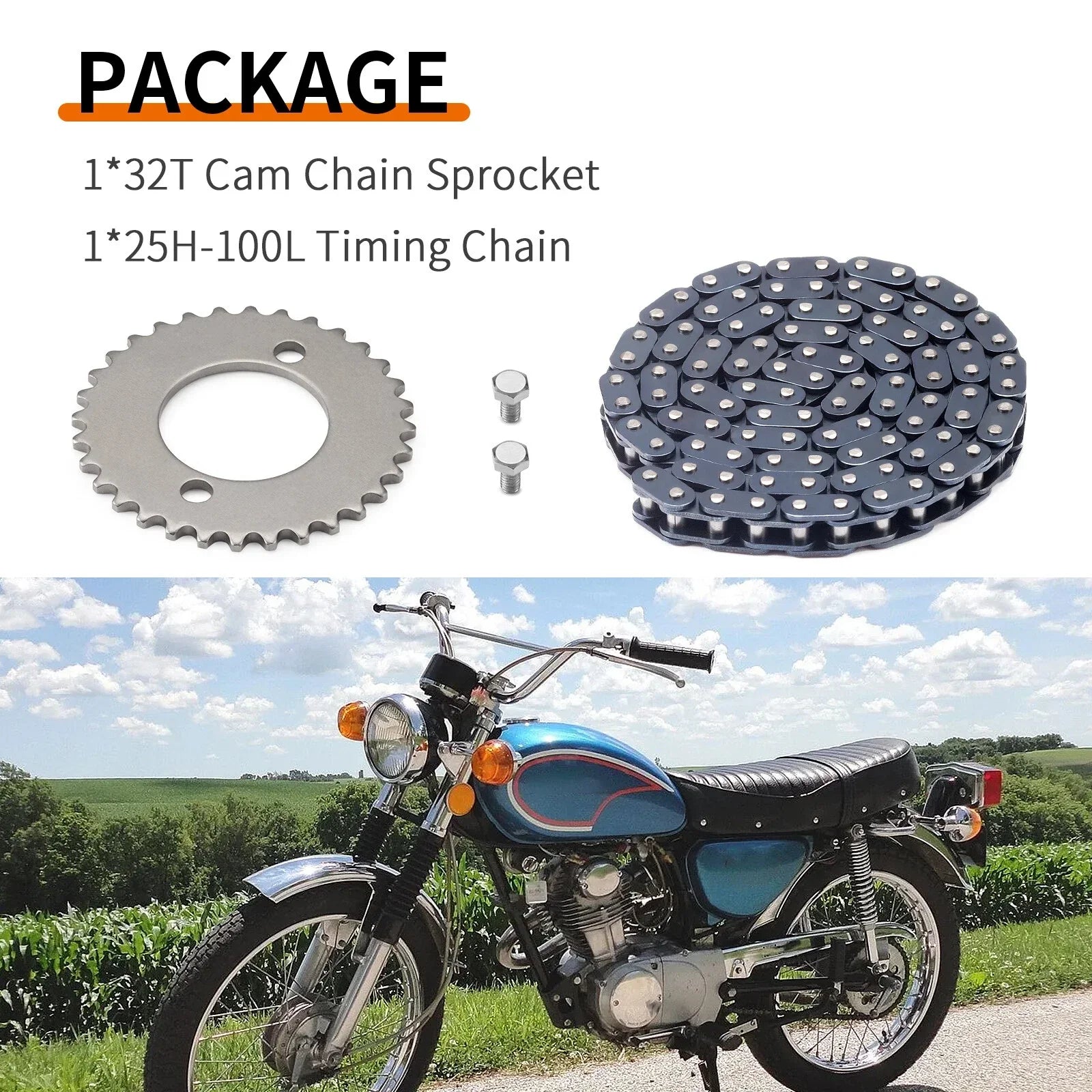 Cam Timing Chain Sprocket for Honda SL100 SL125 XL125 XL200R (1969–1984)