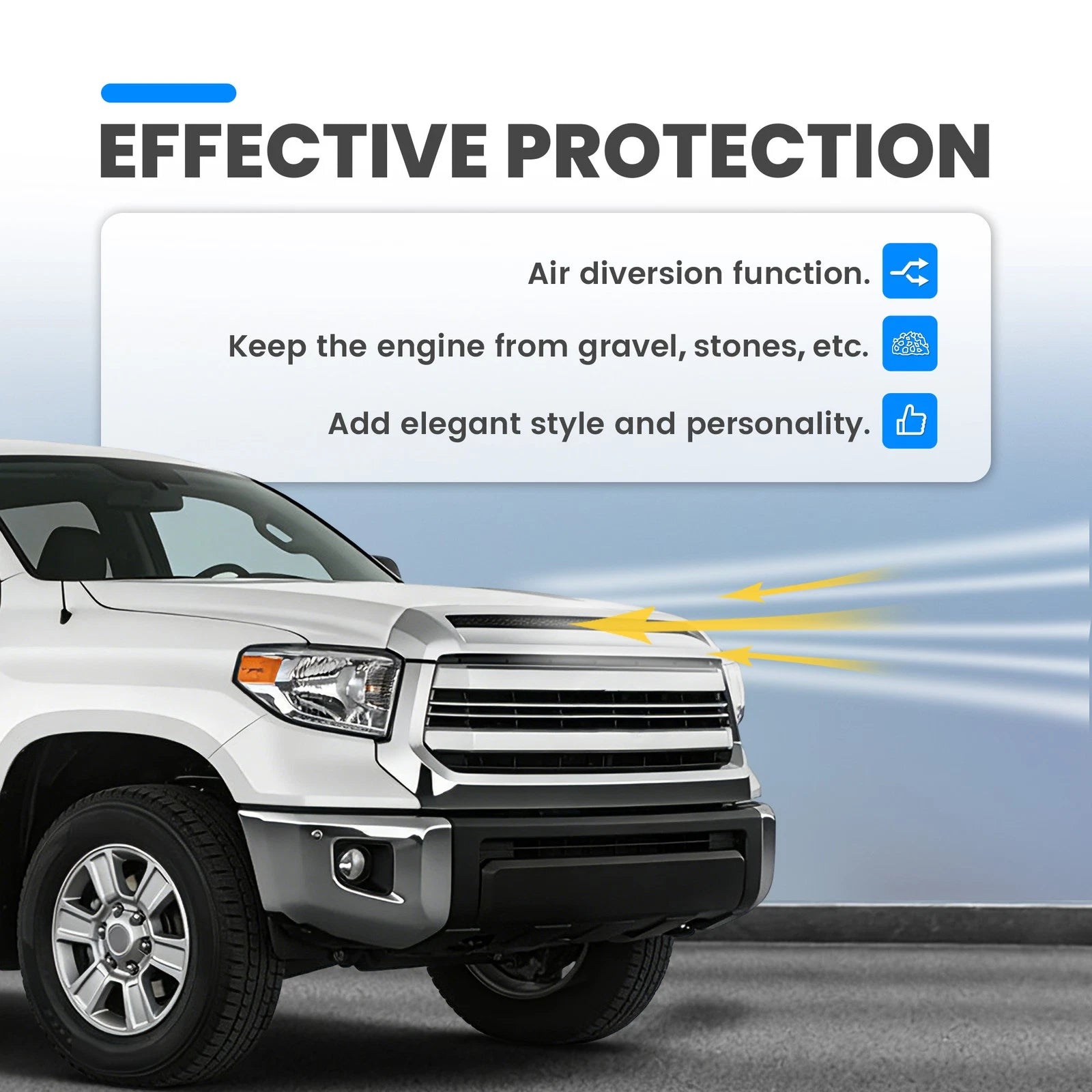Chrome Front Upper Hood Bulge Molding for Toyota Tundra (2014–2021)