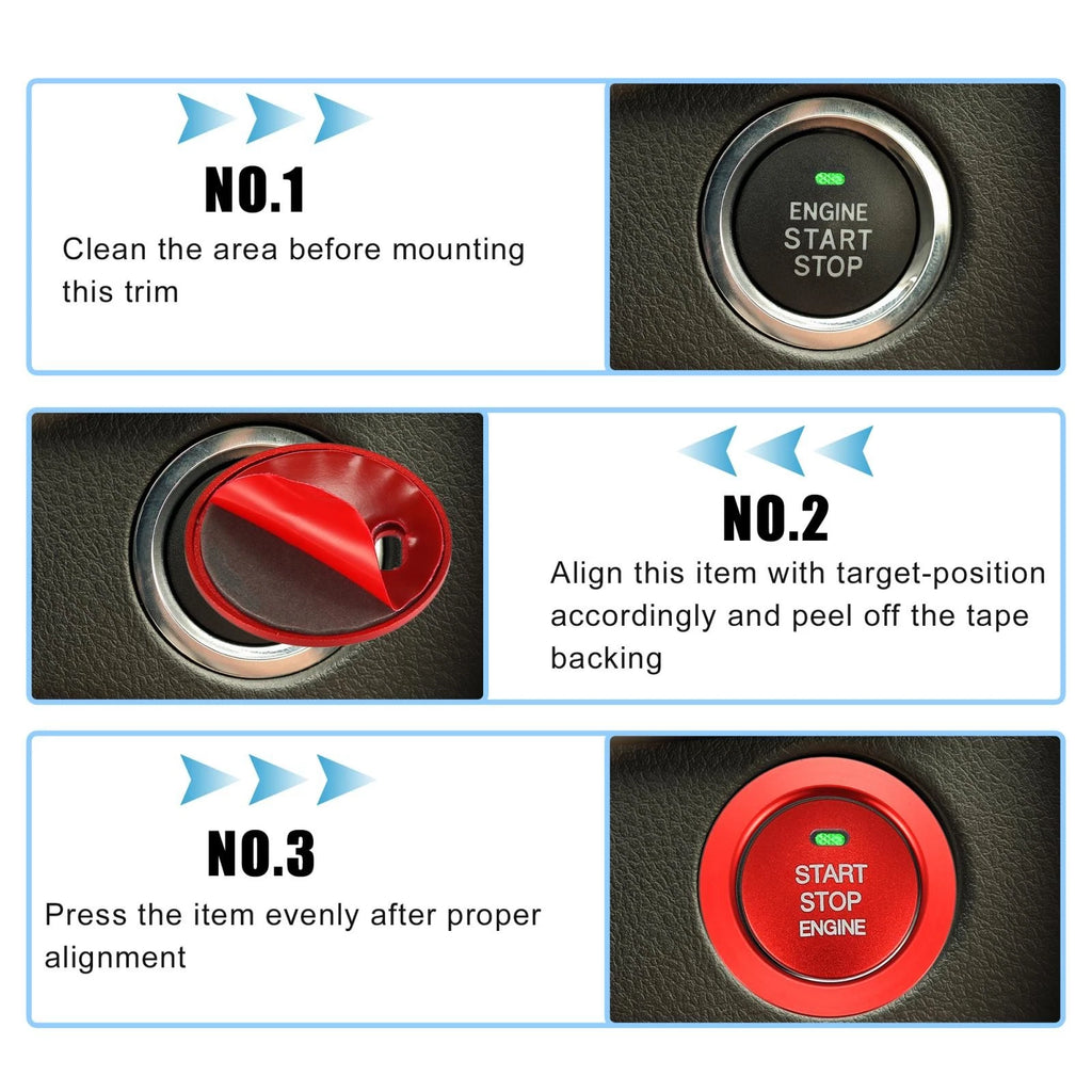 Engine Start Stop Push Button Cover Trim Sticker Kit for Subaru (2013–2022) Red
