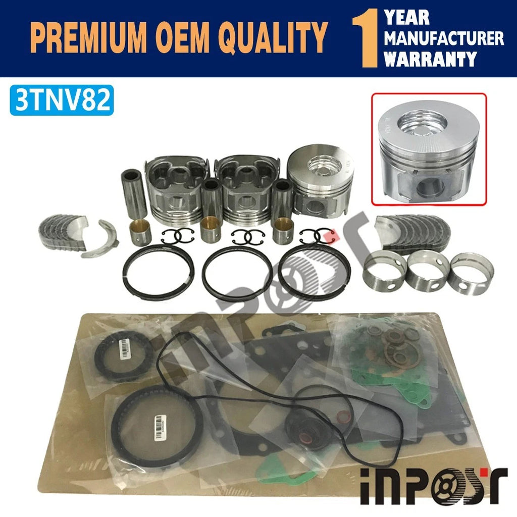 Overhaul Rebuild Kit 3TNV82A for Yanmar New Holland E20.2SR E35SR E30SR