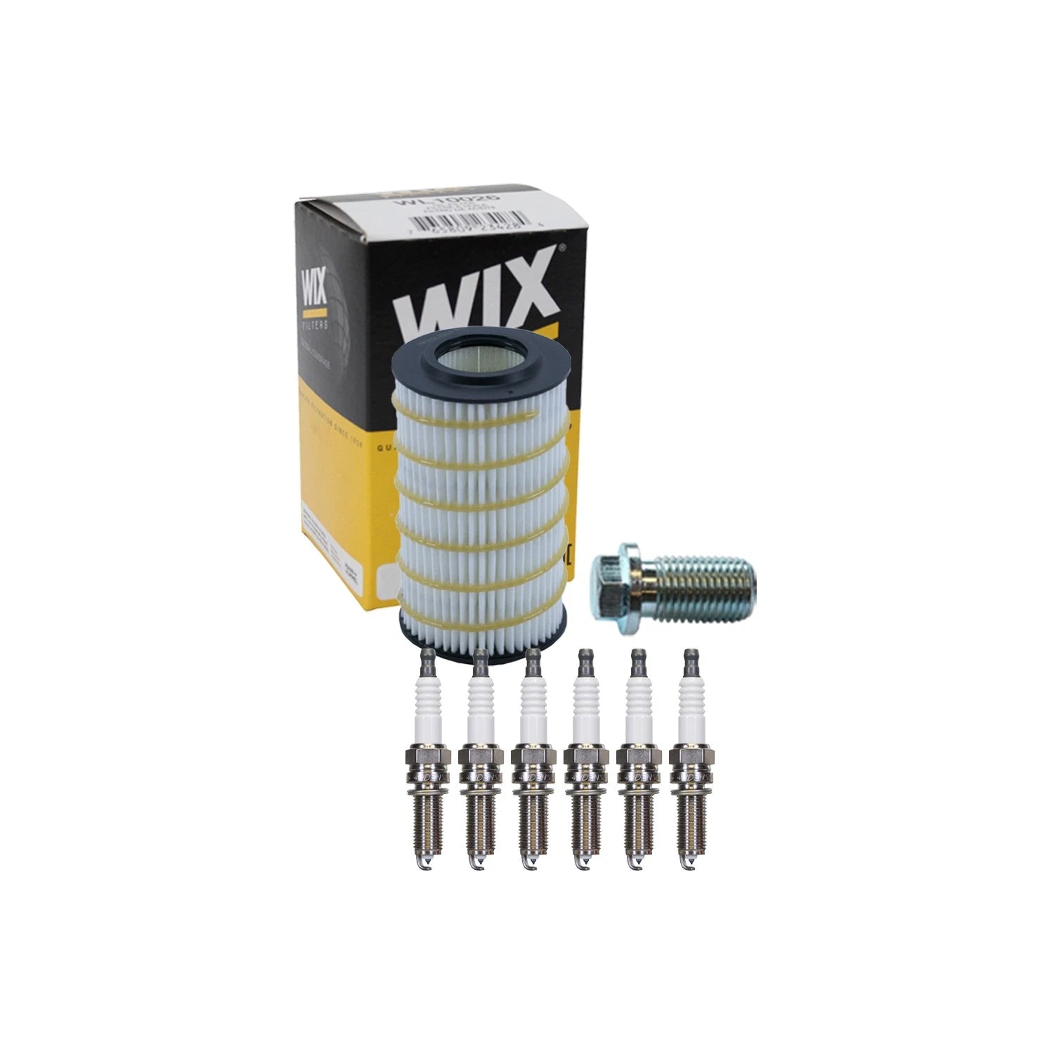 Wix Engine Oil Filter & Denso 6 Iridium LL Spark Plugs for W203 C280 C350 (2001–2007)