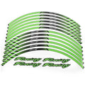 Set of 2 Green Motorcycle Wheel Rim Tape Decal Stripes 17" 18" Universal