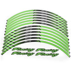 Set of 2 Green Motorcycle Wheel Rim Tape Decal Stripes 17" 18" Universal