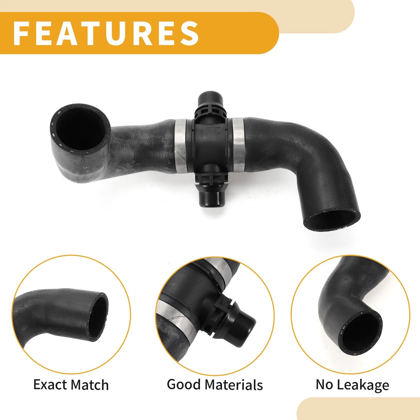 Heater Hose for BMW 528i xDrive (2012–2014) No. 11537603511 Rubber Black