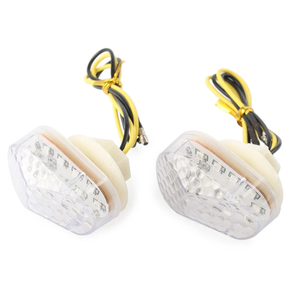 Flush Mount Turn Signal LED Light Clear Lens Cover for Kawasaki Ninja ZX6R (1998–2002) & ZX9R (1998–2003)