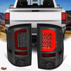 3D LED C-Bar Tail Light for Dodge Ram Pickup (2009–2017) - Red, Smoked