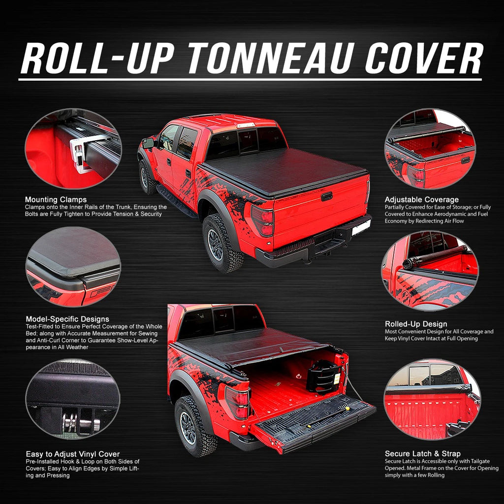 Vinyl Soft Roll Up Tonneau Cover for Dodge Ram Truck Fleetside (2002–2023)