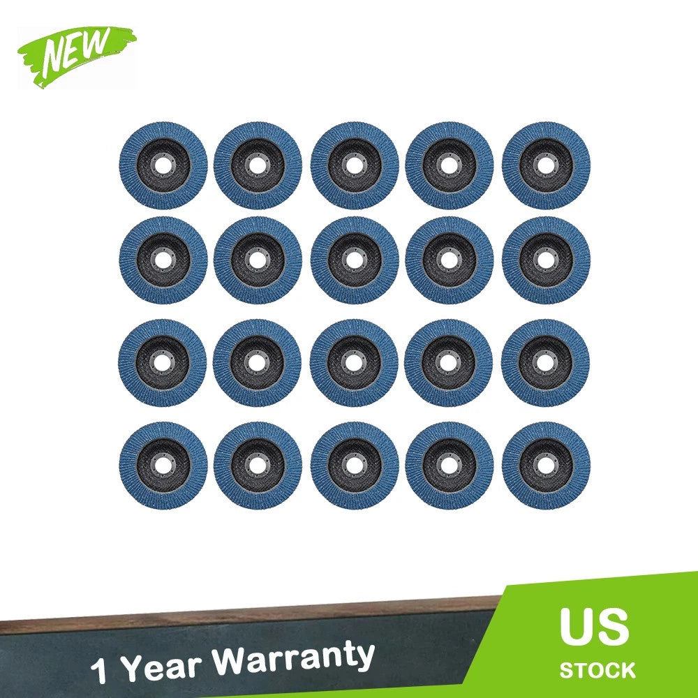 Set of 20 Ceramic Flap Wheels 4.5" x 7/8" 40 Grit for Angle Grinder