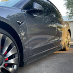 Side Skirt Extensions for Tesla Model 3 (2017-2023) - Carbon Fiber Print