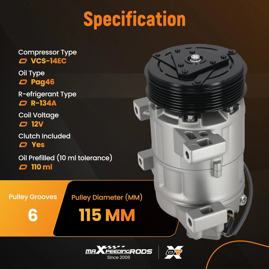 AC Compressor with Clutch for Nissan Altima Rogue (2013–2020)