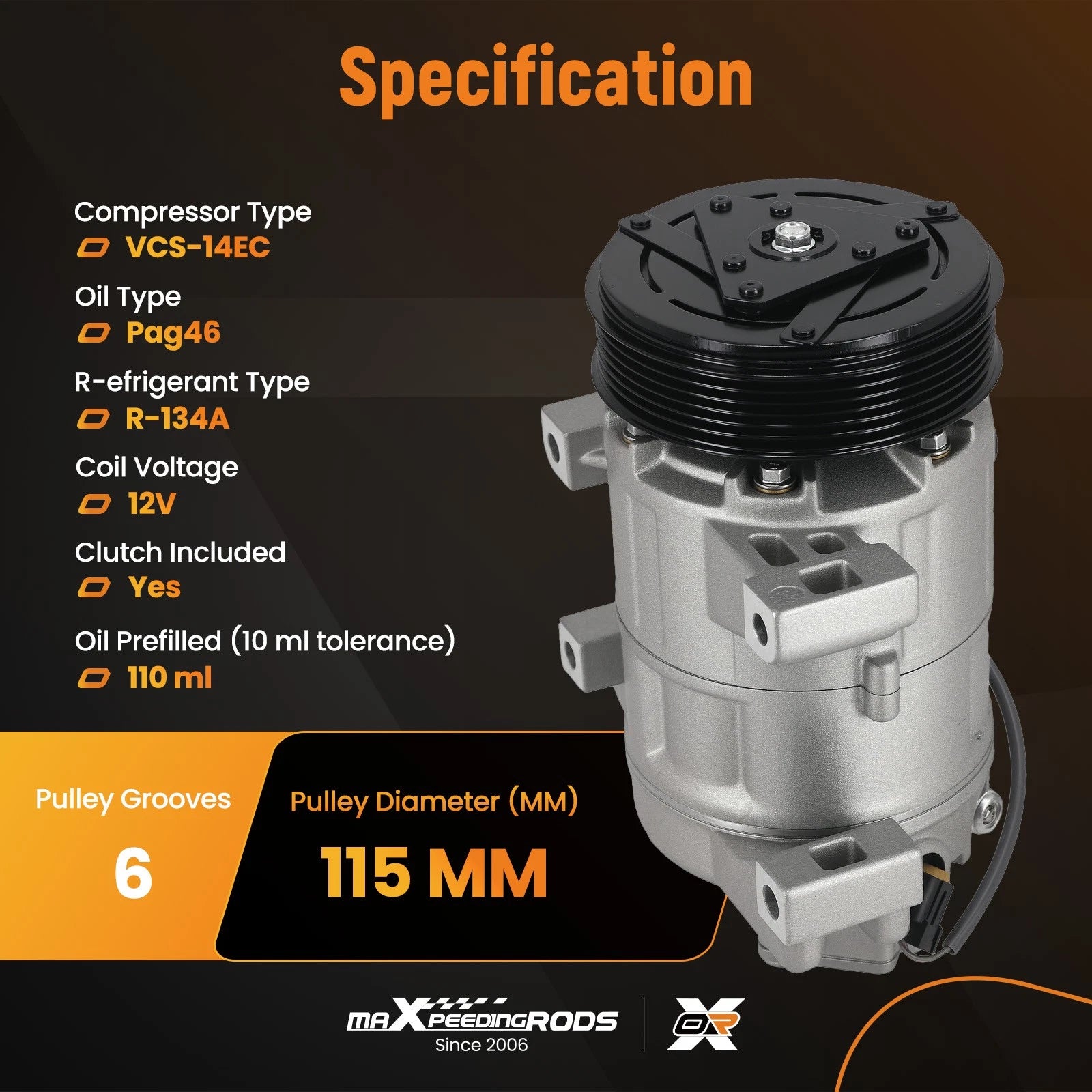 AC Compressor with Clutch for Nissan Altima Rogue (2013–2020)
