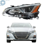 Halogen Headlight for Nissan Altima (2019–2021) Chrome Clear Lens Left
