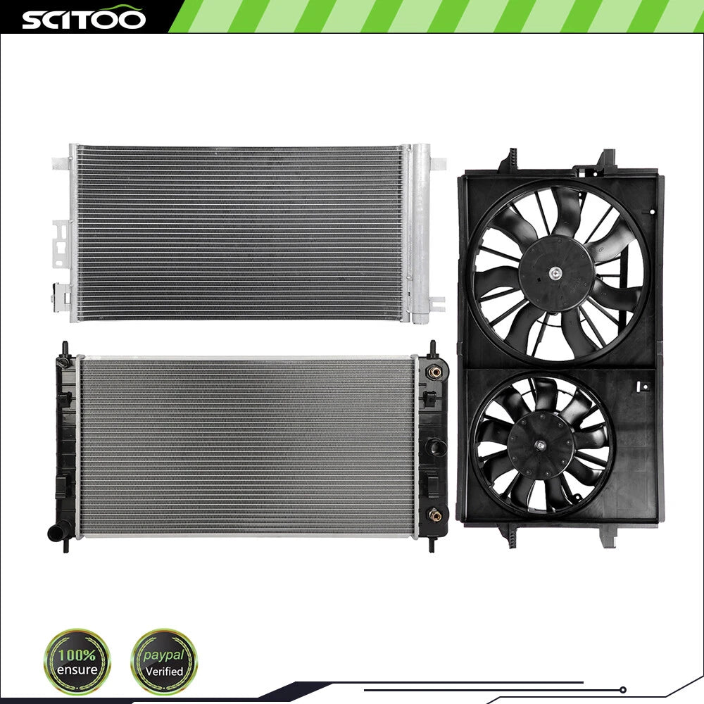 Cooling Fan Radiator AC Condenser Kit for Saturn Aura Pontiac G6 (2006–2010)