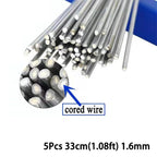 5Pcs Aluminum Welding Rods Flux Cored Wire 1.08/1.64ft for Automotive Repair