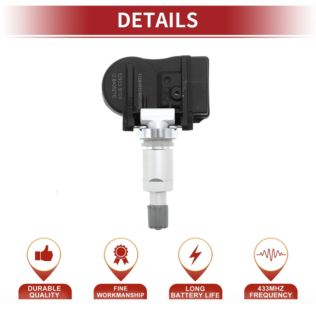 Tire Pressure Sensor for Hyundai Accent (2015–2017) 52933B1100 433MHz