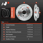 Rear Drilled Brake Rotors for Jeep Grand Cherokee Commander (2005–2010)