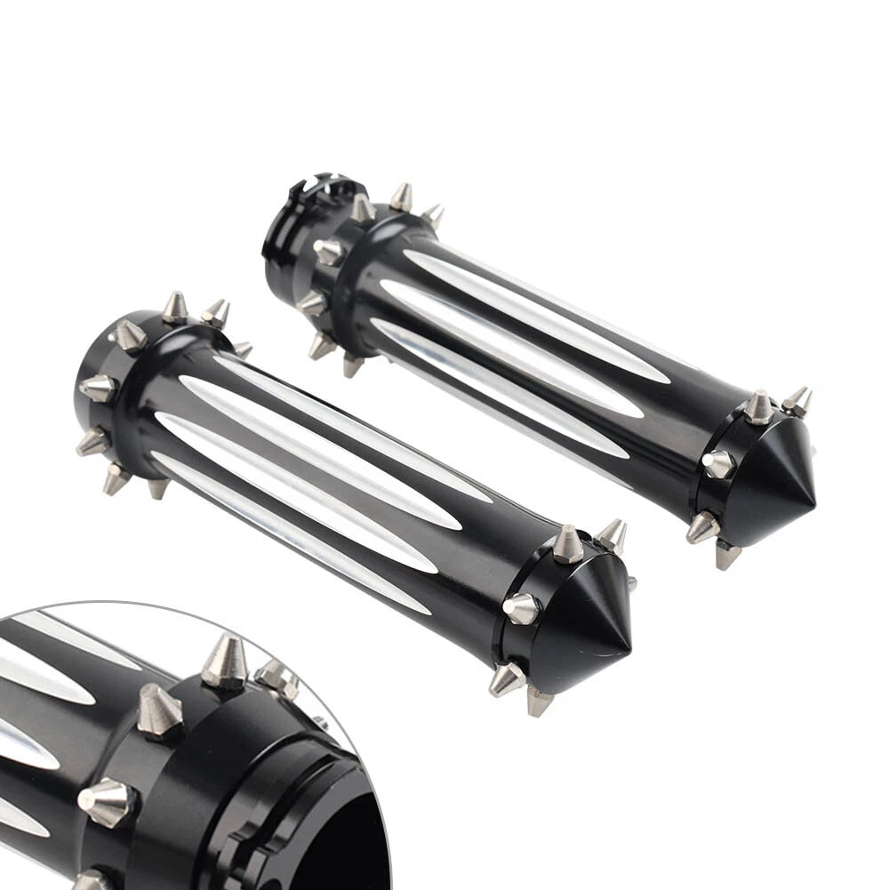 Pair of 1'' Spikes Motor Hand Grips for Harley Touring Dyna Softail