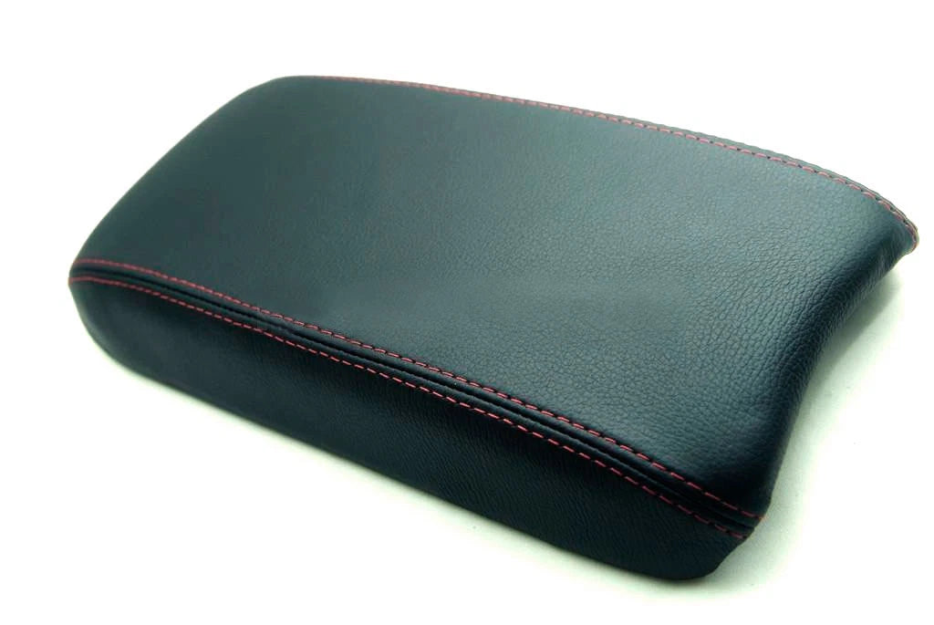 Leather Synthetic Console Armrest Cover for Honda Civic (2006–2011) Red Stitch