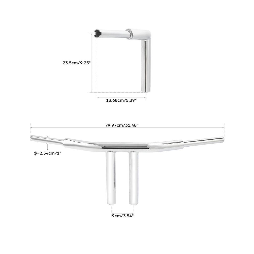 Chrome 10" Rise T-Bar Handlebar for Harley Softail Low Rider (2018–2023)