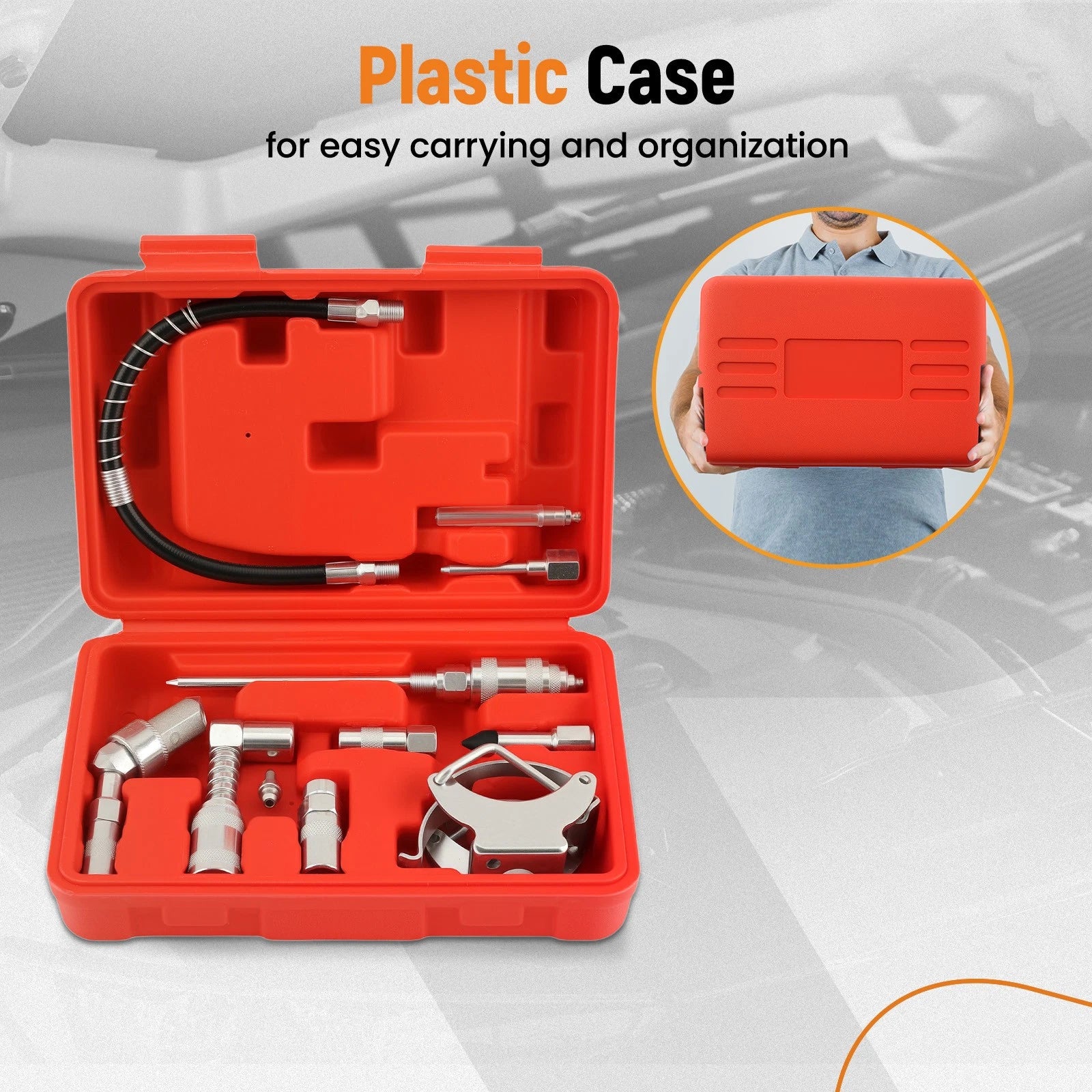 Grease Gun Tool Kit for Complete with Storage Case (3000PSI) (—)