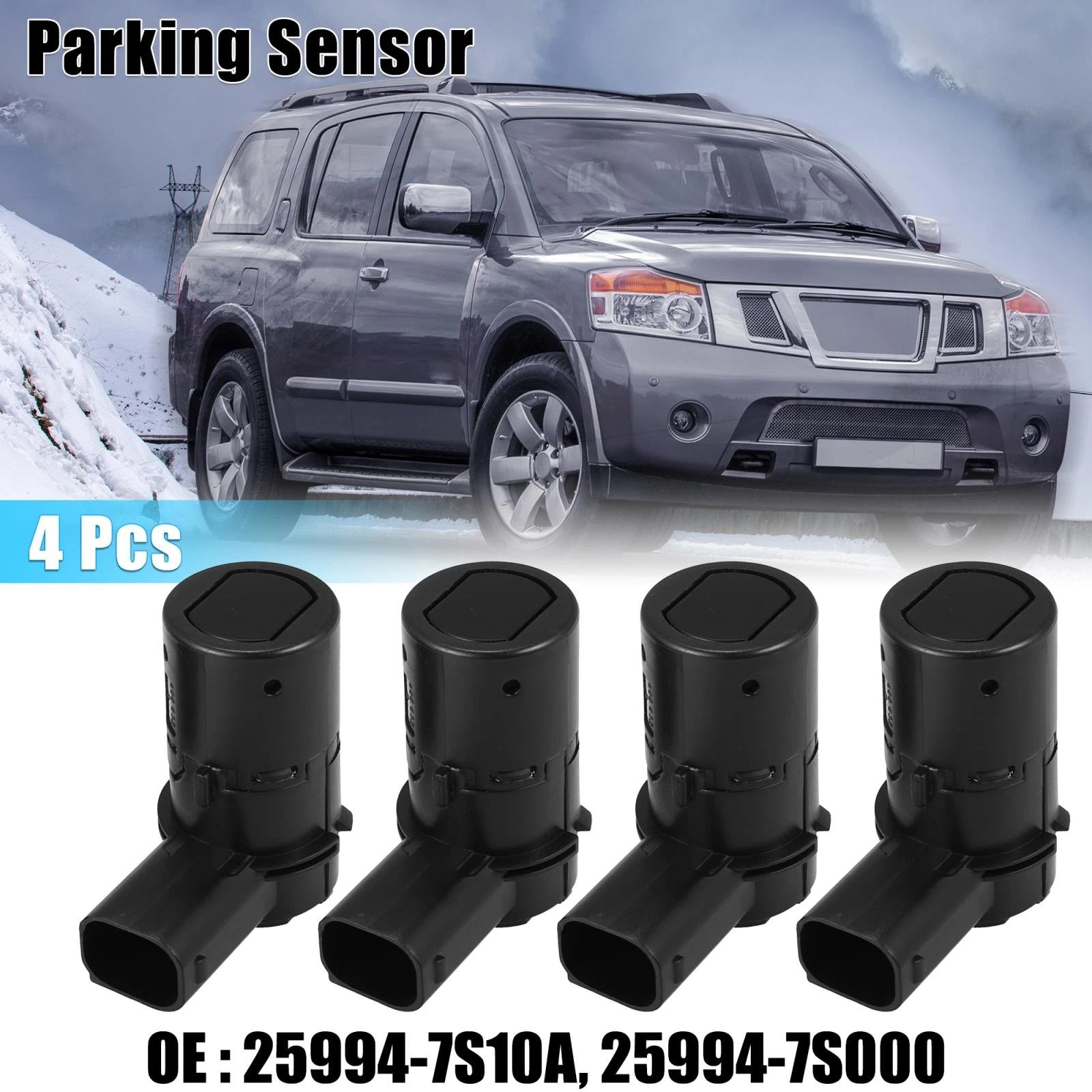 Set of 4 Bumper PDC Reverse Parking Assist Sensors for Nissan Titan (2004–2015) 25994-7S10A