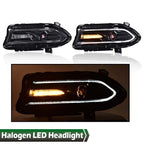 Set of 2 Halogen Projector Headlights with LED DRL for Dodge Charger (2015–2023)