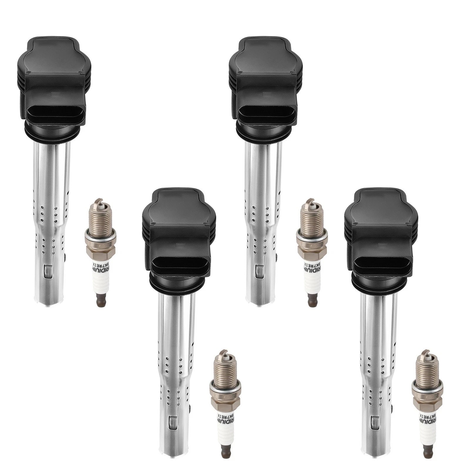 Set of 4 Ignition Coils & Spark Plugs UF-575 for Audi TT TTS Quattro (2008–2015)
