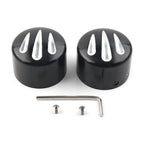 Black  Front Cut Axle Nut Cap Covers for Harley Softail Touring