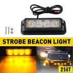 2X Yellow LED Grill Strobe Light for Universal Vehicles (2010–2023)