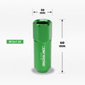 20Pc M12X1.25 Green JDM Open End Aluminum Hex Lug Nuts + Spline Lock + Key