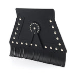 PU Leather Rear Fender Mud Flap Cover with Fringe for Harley
