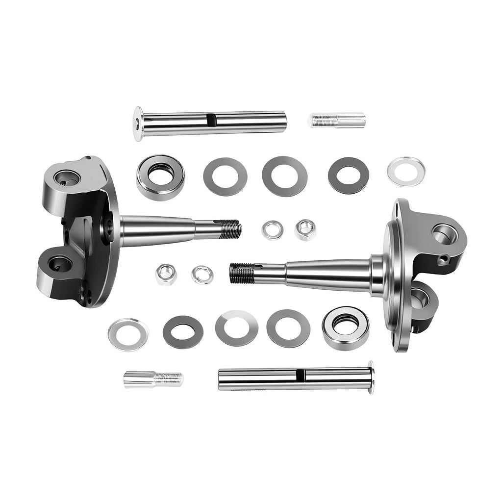 Pair Straight Axle Round Spindle with King Pin Kit for Ford (1928–1948)