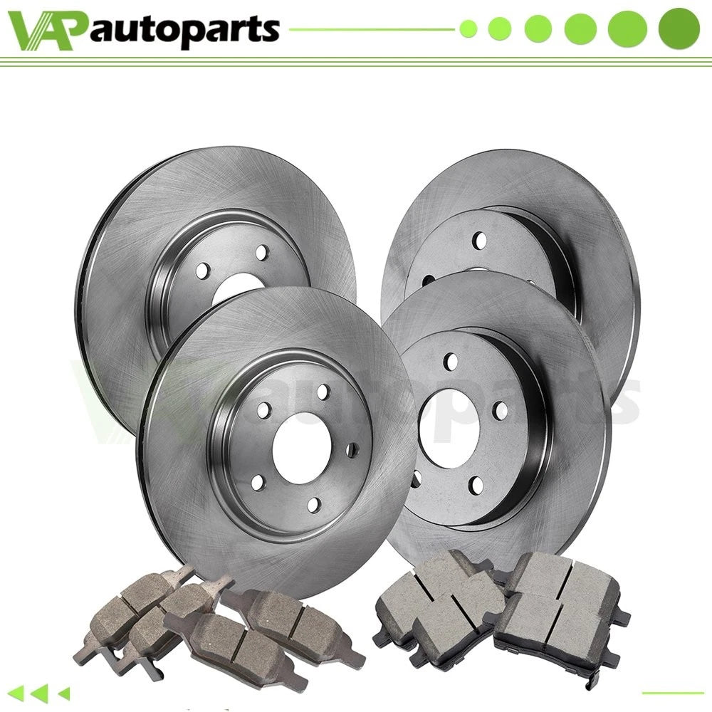Set of 4 Disc Brake Rotors and Ceramic Pads for Chevrolet Cobalt (2005–2007)