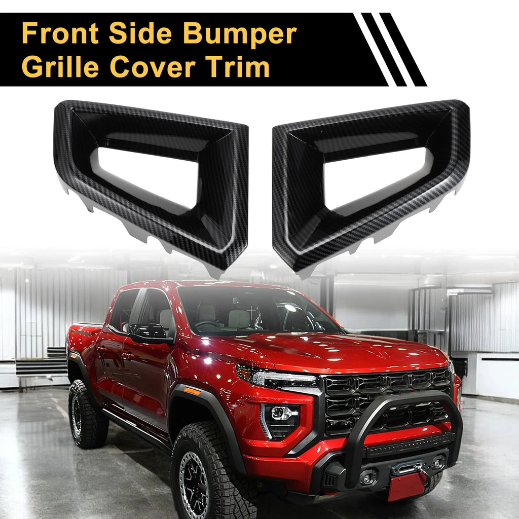 Front Side Bumper Grille Cover for Chevy Colorado (2023–2024) Carbon Fiber