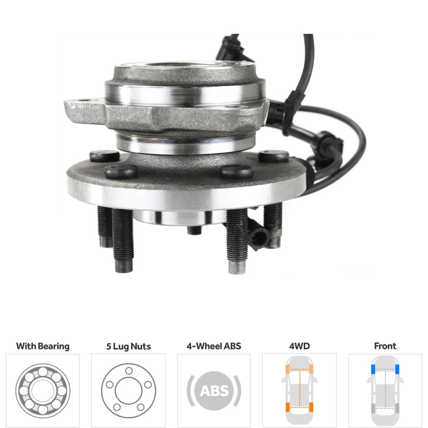 Wheel Hub Kit for Ford Ranger (2003–2009) Front Left Right with Bearing & Sensor 4WD