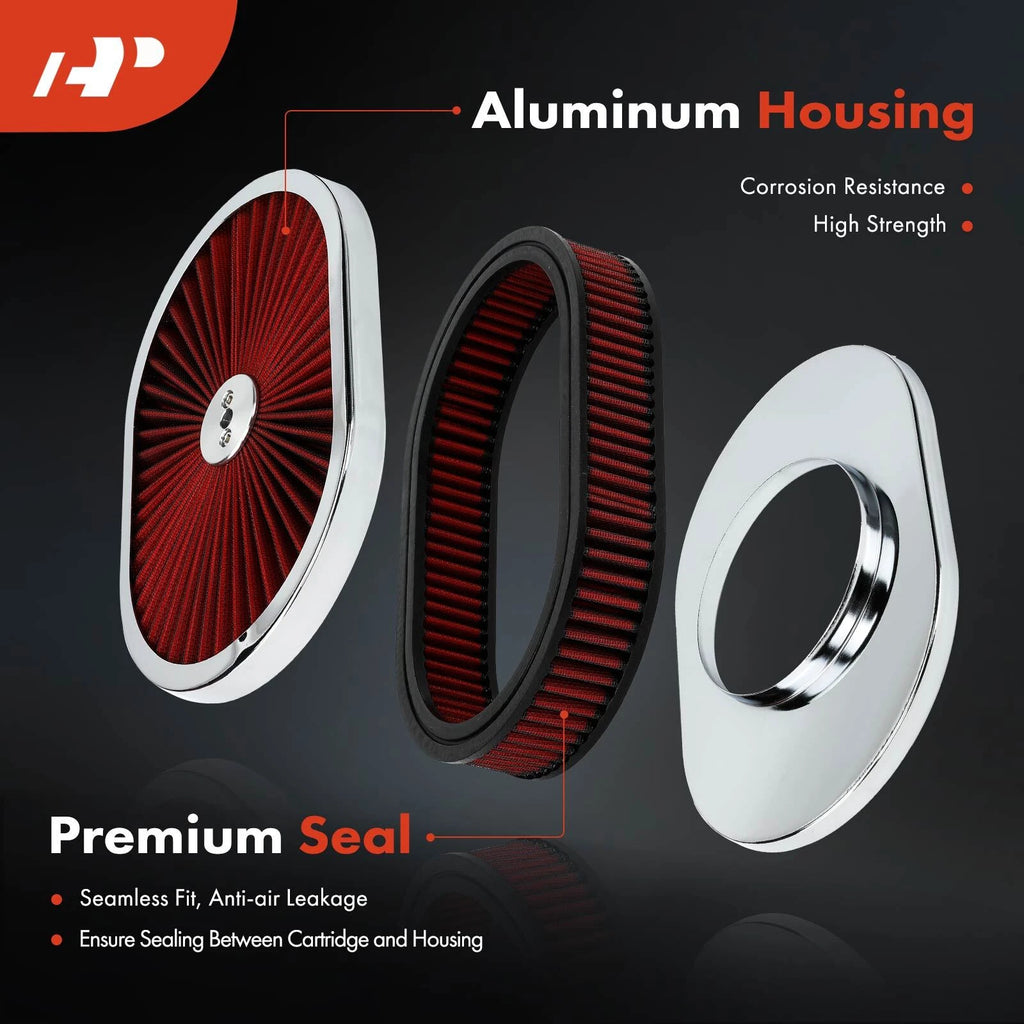 12" Oval Red Air Cleaner for Chevrolet Impala