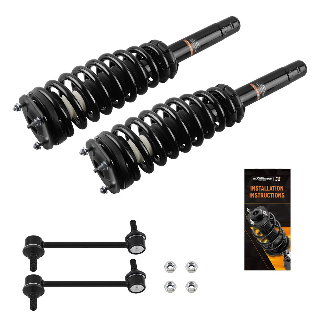 Set of 4 Front Quick Complete Struts & Sway Bar Links for Ford Fusion (2010–2012)