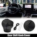 Gear Shift Knob Cover Trim for Toyota Sienna (2021–2022) w/ Black Stitches