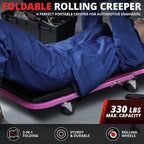 2-in-1 Rolling Creeper for Universal Fit (40" x 17" x 5", 330lbs Capacity)