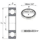 Deep Groove Ball Bearing 110x150x20mm for Scooter Skateboard (P5)