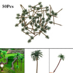 50pcs Coconut Palm Trees for Train Railway Diorama Landscape