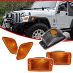 Set of 4 Front Bumper Signal & Fender Side Marker Lights for Jeep Wrangler (1997–2006)