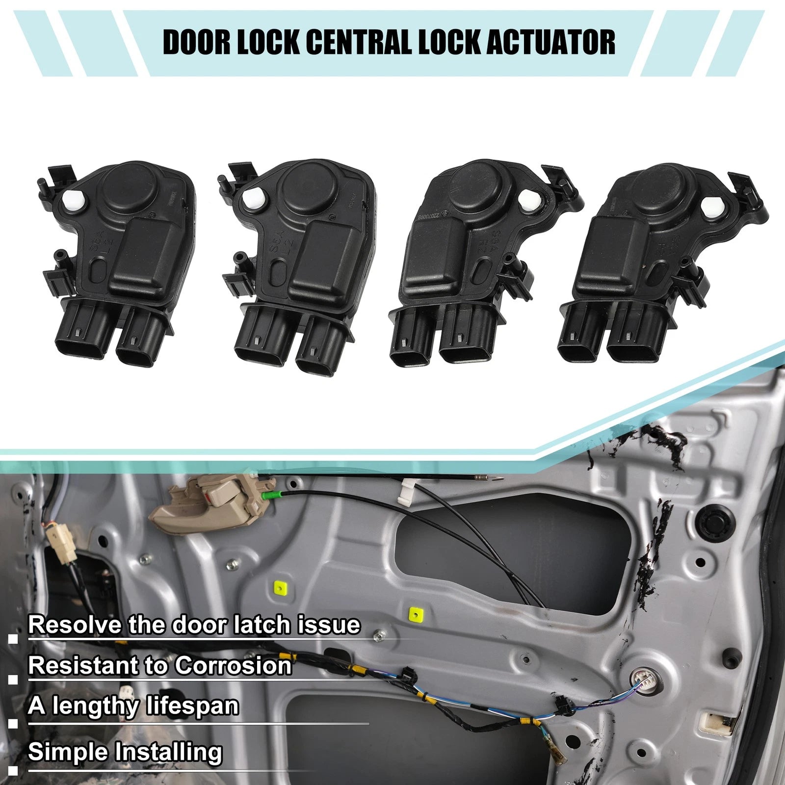 Set of 4 Door Latch Actuators for Honda Element (2003–2011)