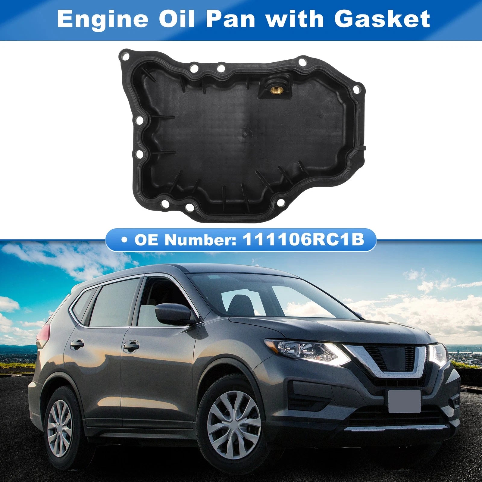 Engine Oil Pan with Gasket for Nissan Rogue (2021–2024) No.111106RC1B