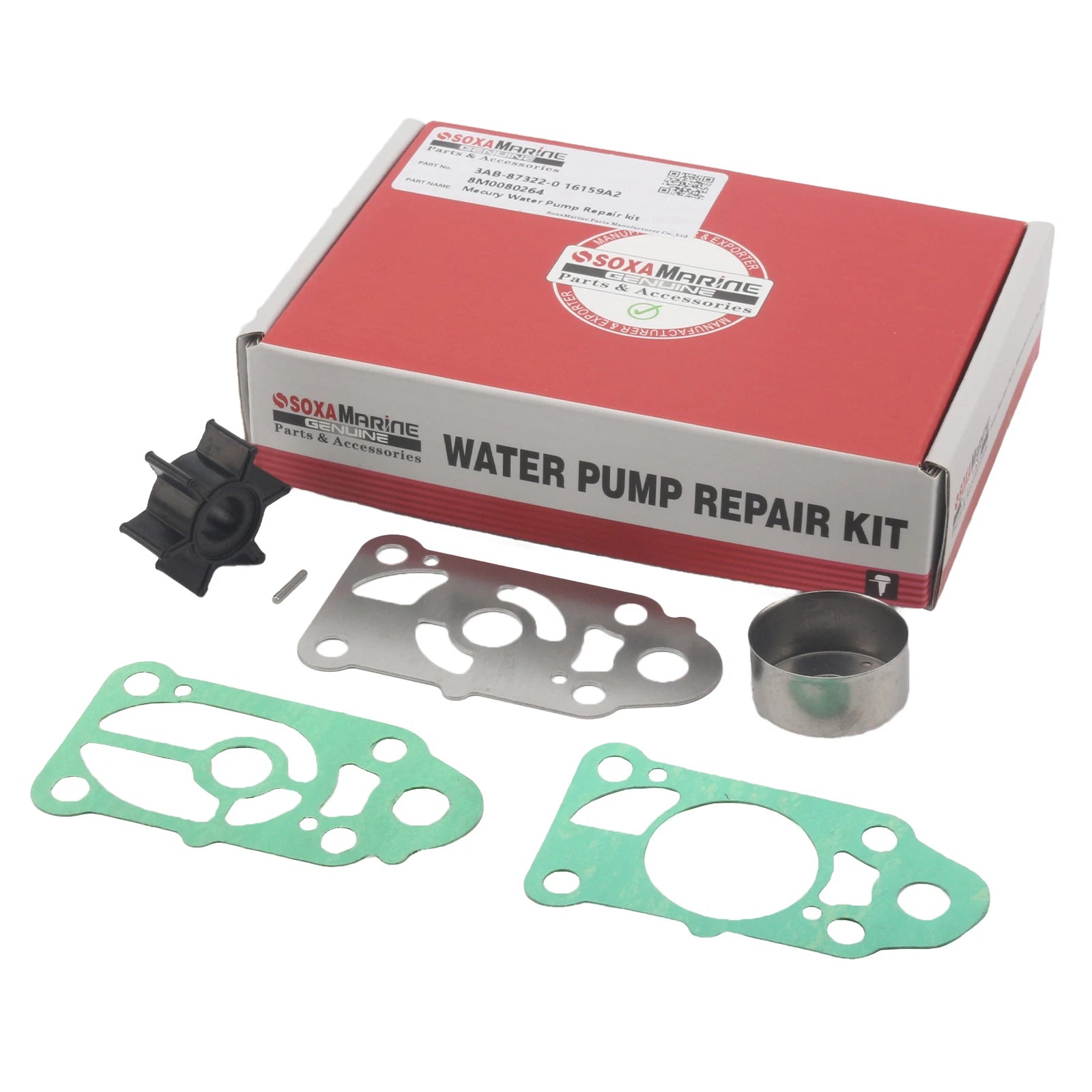 Outboard Water Pump Repair Kit for Mercury Mariner 2.5-3.5 HP (1990-2023)