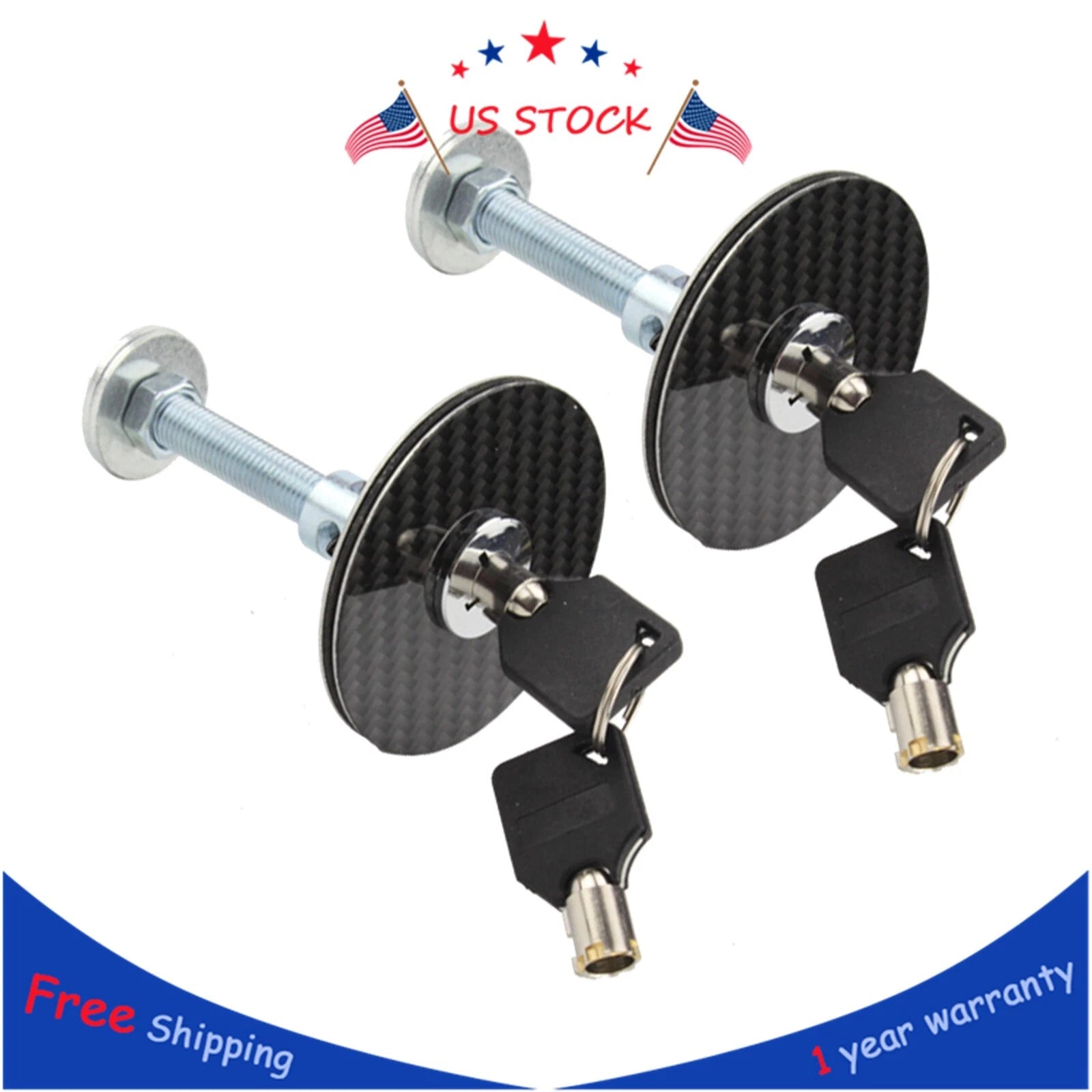 Carbon Fiber Hood Latch Pin Locking Kit for Universal (All Years)