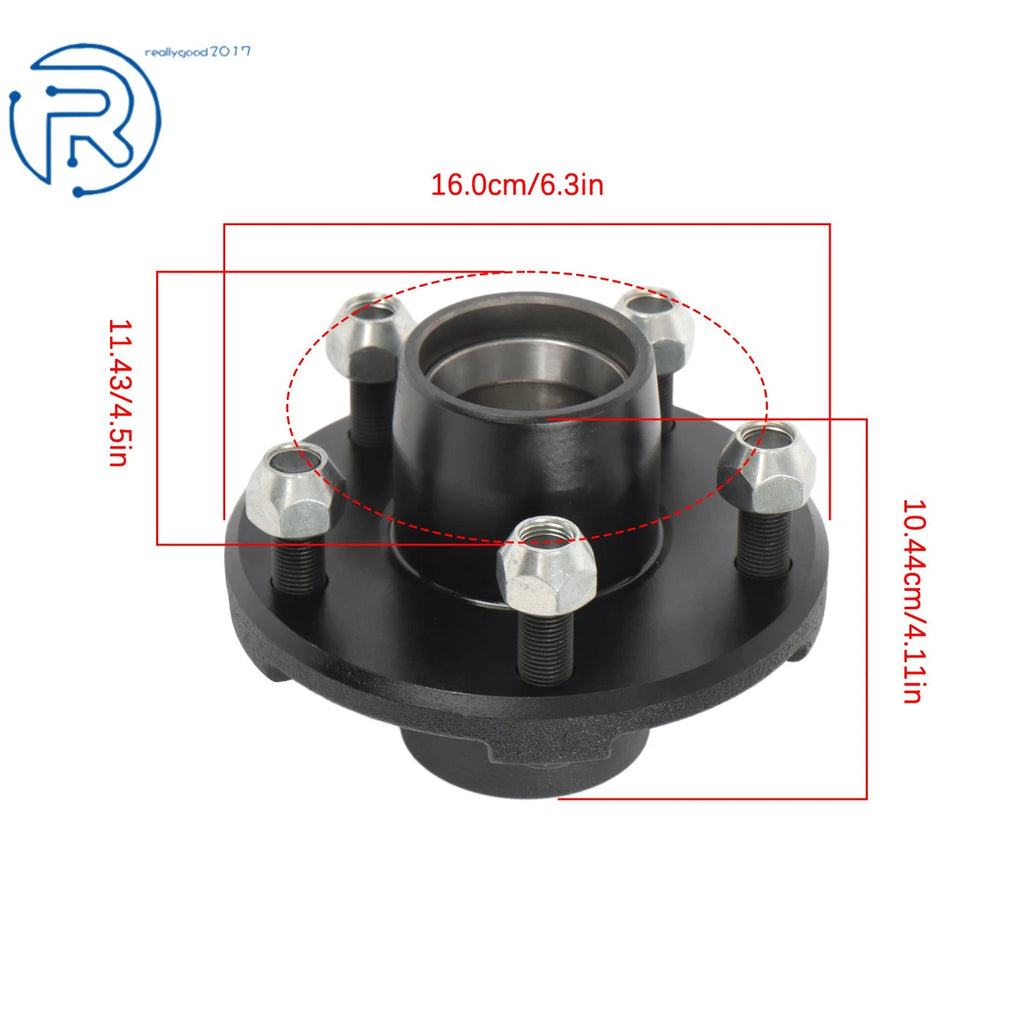 Set of 2 Trailer Idler Hub Kit for 2000 lbs Axle (5 Lug, 1-1/16")
