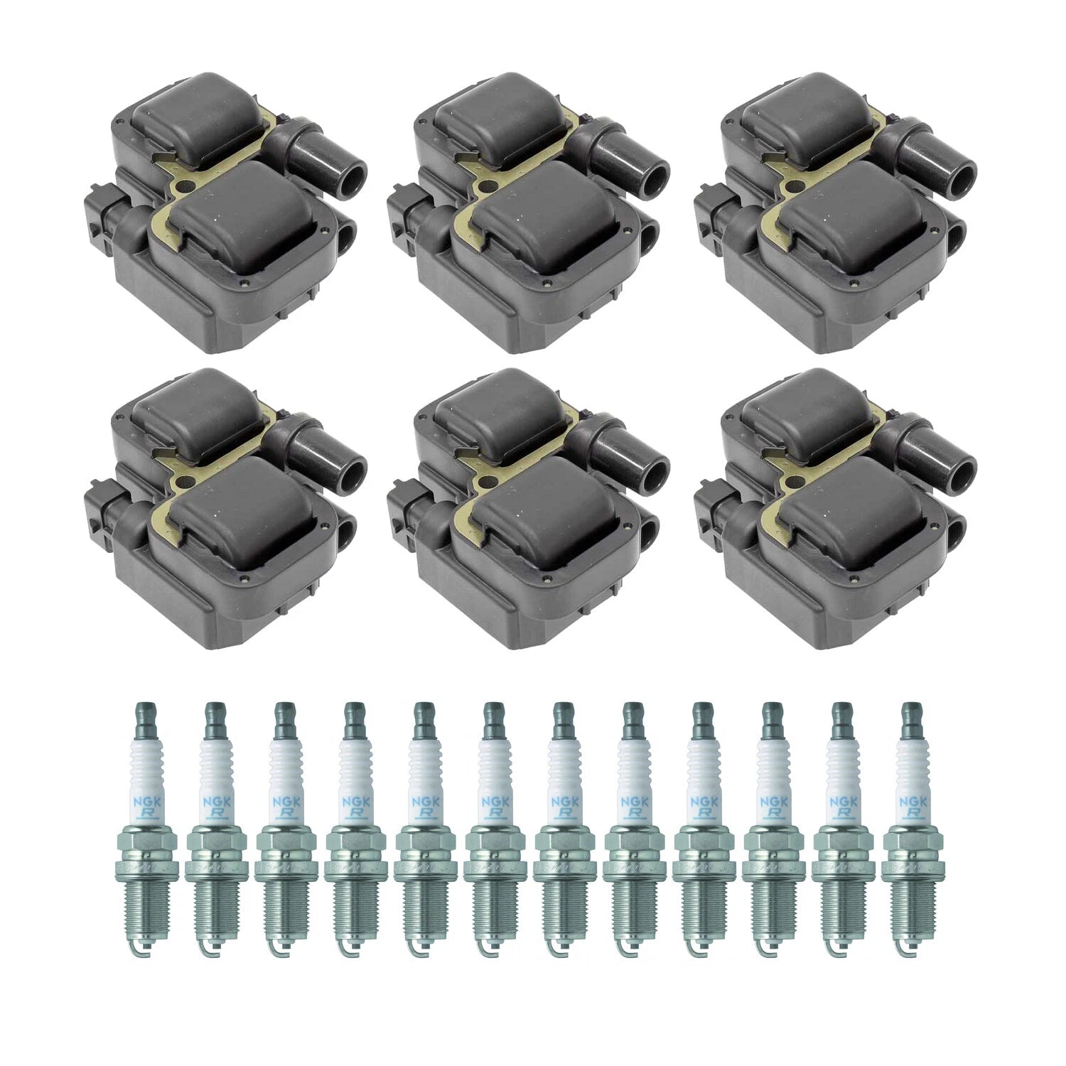 2X Ignition Coil & NGK 12V Spark Plug Kit for Mercedes C240 E320 CLK320